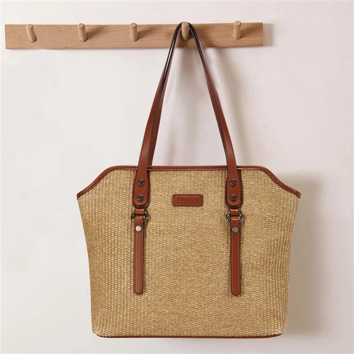 Vegan Leather Straw Tote Bag suppliers